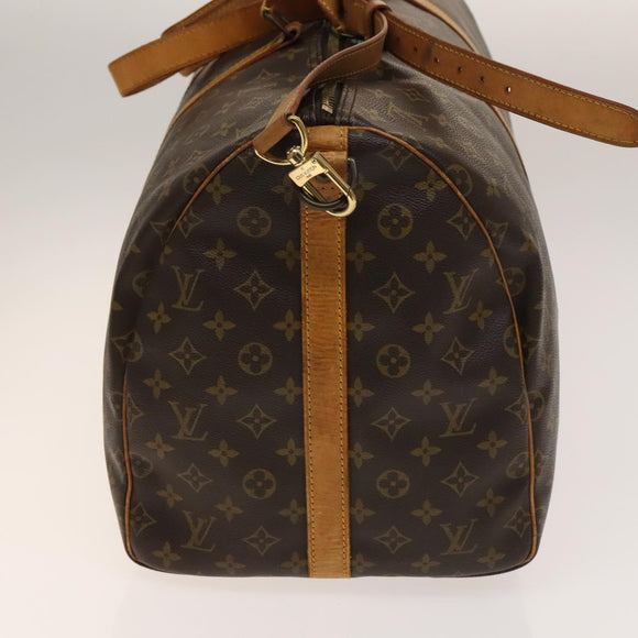 LOUIS VUITTON Monogram Keepall Bandouliere 55 Boston Bag M41414 LV Auth 136135