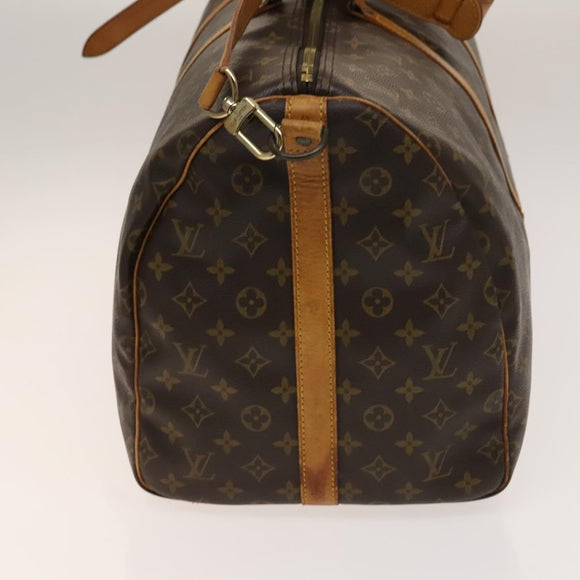 LOUIS VUITTON Monogram Keepall Bandouliere 55 Boston Bag M41414 LV Auth 136135