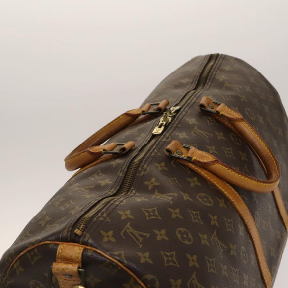LOUIS VUITTON Monogram Keepall Bandouliere 55 Boston Bag M41414 LV Auth 136135