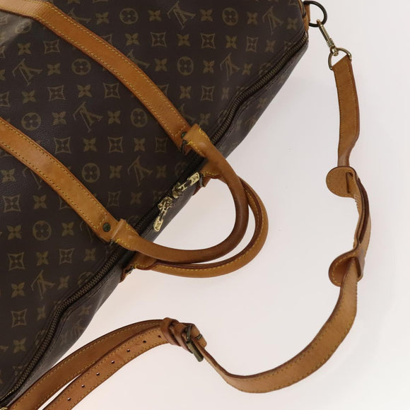 LOUIS VUITTON Monogram Keepall Bandouliere 55 Boston Bag M41414 LV Auth 136135
