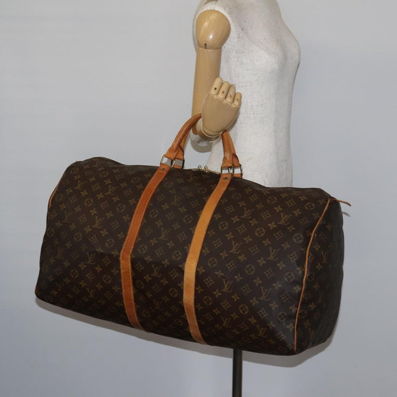 LOUIS VUITTON Monogram Keepall 60 Boston Bag M41422 LV Auth 136139
