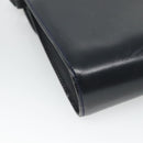 GUCCI Shoulder Bag Leather Navy Gold Auth 136145-16