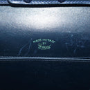 GUCCI Shoulder Bag Leather Navy Gold Auth 136145-17