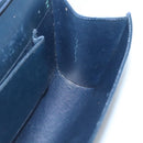 GUCCI Shoulder Bag Leather Navy Gold Auth 136145-18