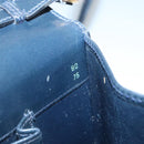 GUCCI Shoulder Bag Leather Navy Gold Auth 136145-12