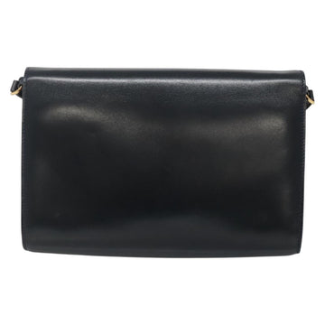 GUCCI Shoulder Bag Leather Navy Gold Auth 136145 - 0