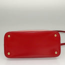 PRADA Hand Bag Safiano leather 2way Red Gold Auth 136147-5