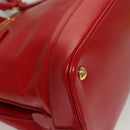 PRADA Hand Bag Safiano leather 2way Red Gold Auth 136147-17