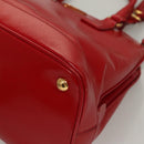 PRADA Hand Bag Safiano leather 2way Red Gold Auth 136147-18