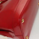 PRADA Hand Bag Safiano leather 2way Red Gold Auth 136147-19