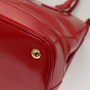 PRADA Hand Bag Safiano leather 2way Red Gold Auth 136147-20