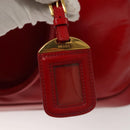 PRADA Hand Bag Safiano leather 2way Red Gold Auth 136147-22