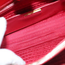 PRADA Hand Bag Safiano leather 2way Red Gold Auth 136147-10