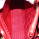 PRADA Hand Bag Safiano leather 2way Red Gold Auth 136147-26