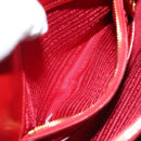 PRADA Hand Bag Safiano leather 2way Red Gold Auth 136147-29