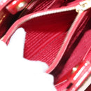 PRADA Hand Bag Safiano leather 2way Red Gold Auth 136147-30