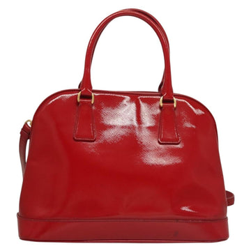 PRADA Hand Bag Safiano leather 2way Red Gold Auth 136147 - 0