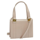 Salvatore Ferragamo Vala Hand Bag Leather 2way Pink Gold Auth 136148-1