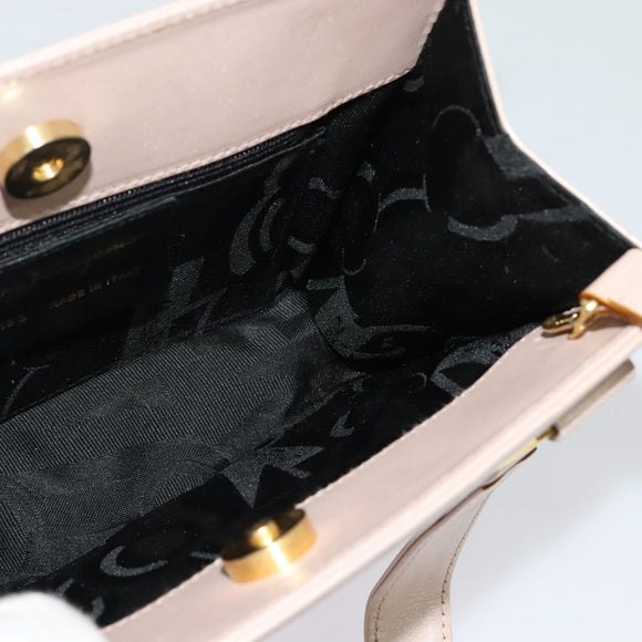 Salvatore Ferragamo Vala Hand Bag Leather 2way Pink Gold Auth 136148