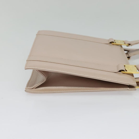 Salvatore Ferragamo Vala Hand Bag Leather 2way Pink Gold Auth 136148