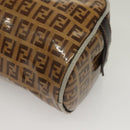 FENDI Zucchino Canvas Hand Bag Gold Brown Auth 136150-15