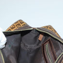FENDI Zucchino Canvas Hand Bag Gold Brown Auth 136150-20