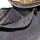 FENDI Zucchino Canvas Hand Bag Gold Brown Auth 136150-21