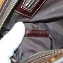 FENDI Zucchino Canvas Hand Bag Gold Brown Auth 136150-12