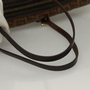 FENDI Zucchino Canvas Hand Bag Gold Brown Auth 136150-7