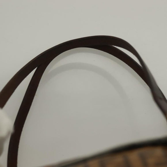 FENDI Zucchino Canvas Hand Bag Gold Brown Auth 136150