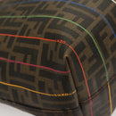 FENDI Zucca Canvas Tote Bag Brown Black Auth 136151-16