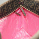 FENDI Zucca Canvas Tote Bag Brown Black Auth 136151-19