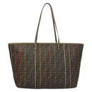 FENDI Zucca Canvas Tote Bag Brown Black Auth 136151-13