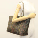 FENDI Zucca Canvas Tote Bag Brown Black Auth 136151-22