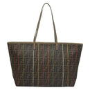 FENDI Zucca Canvas Tote Bag Brown Black Auth 136151-2