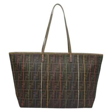 FENDI Zucca Canvas Tote Bag Brown Black Auth 136151 - 0