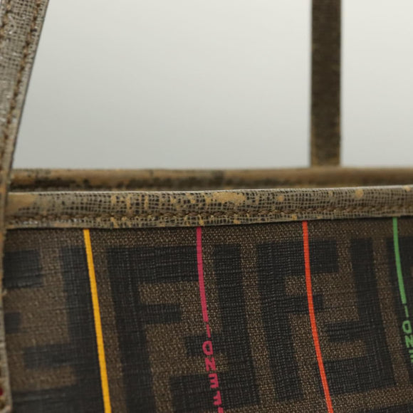 FENDI Zucca Canvas Tote Bag Brown Black Auth 136151