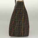 FENDI Zucca Canvas Tote Bag Brown Black Auth 136151-4