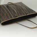 FENDI Zucca Canvas Tote Bag Brown Black Auth 136151-7