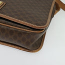 CELINE Macadam Canvas Shoulder Bag PVC Leather Brown Gold Auth 136153-11