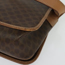 CELINE Macadam Canvas Shoulder Bag PVC Leather Brown Gold Auth 136153-13