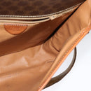 CELINE Macadam Canvas Shoulder Bag PVC Leather Brown Gold Auth 136153-18