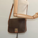CELINE Macadam Canvas Shoulder Bag PVC Leather Brown Gold Auth 136153-21