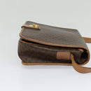 CELINE Macadam Canvas Shoulder Bag PVC Leather Brown Gold Auth 136153-5