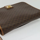 CELINE Macadam Canvas Shoulder Bag PVC Leather Brown Gold Auth 136153-6
