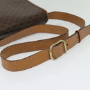 CELINE Macadam Canvas Shoulder Bag PVC Leather Brown Gold Auth 136153-7