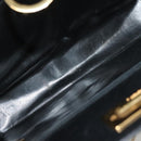 Salvatore Ferragamo Chain Shoulder Bag Leather Black Gold Auth 136157-10