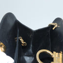 Salvatore Ferragamo Chain Shoulder Bag Leather Black Gold Auth 136157-19