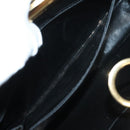 Salvatore Ferragamo Chain Shoulder Bag Leather Black Gold Auth 136157-11