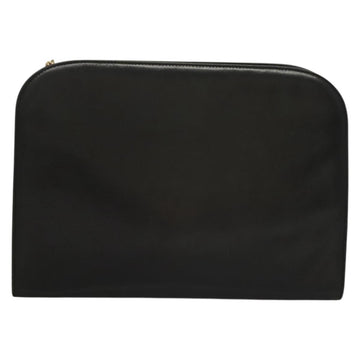 Salvatore Ferragamo Chain Shoulder Bag Leather Black Gold Auth 136157 - 0